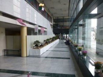 ロゼシアター内観（ガレリア）の写真です。ガレリアは、2階まで吹き抜けになっており、開放的な通路兼展示スペースとなっています。