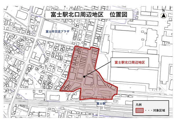 富士駅北口周辺地区の位置図