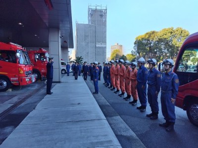 （写真）第3次隊出動申告2
