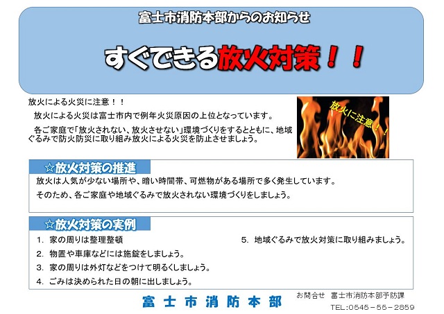 （写真）すぐできる放火対策1