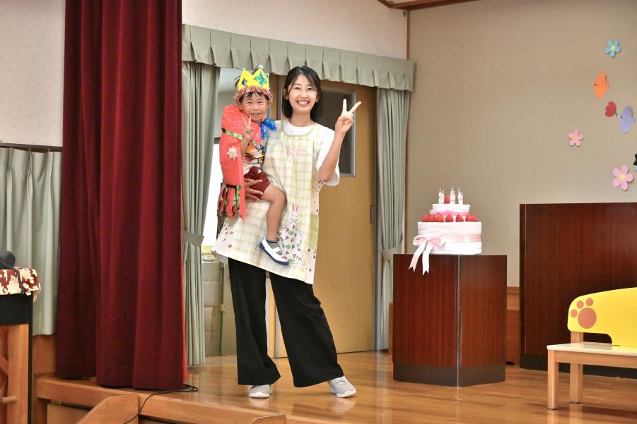 誕生会先生と