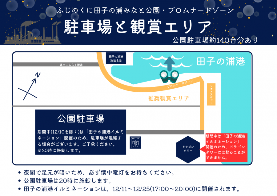 駐車場と観賞エリア