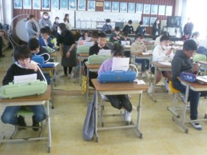 1月25日　6年生　音楽「合唱、合奏」3
