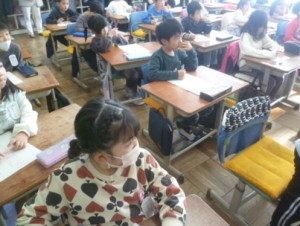3月11日　1年生　国語「文を作ろう」3