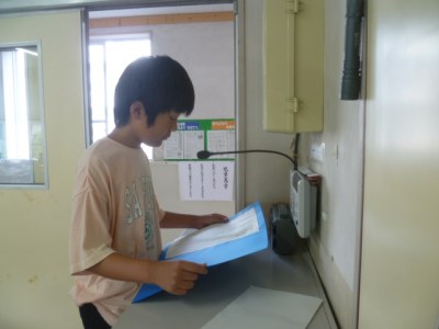 10月10日　後期始業式　6年生代表児童