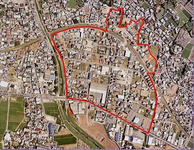 （写真）神谷土地区画整理事業の区域図