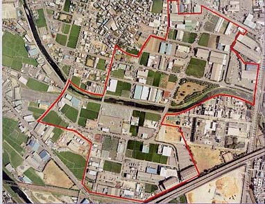 （写真）島田土地区画整理事業の区域図