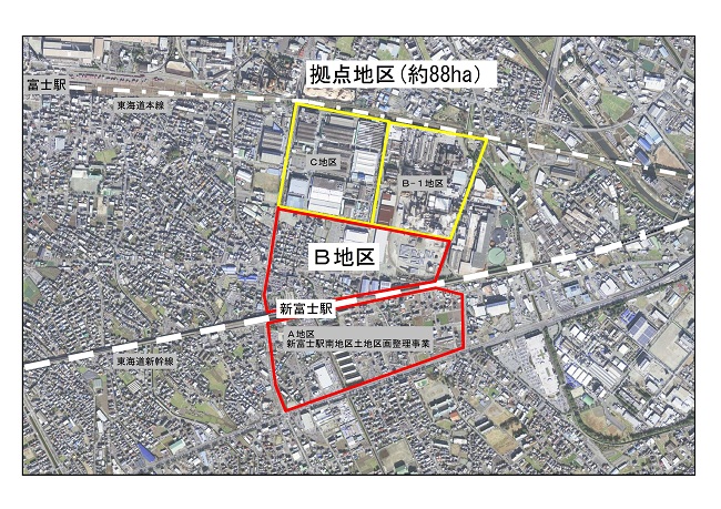 新富士駅周辺地区位置図