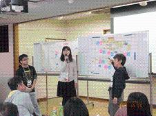 グループワーク内容を発表している様子