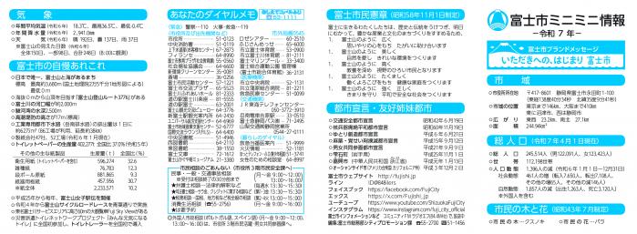 富士市ミニミニ情報（令和7年版）1ページ目
