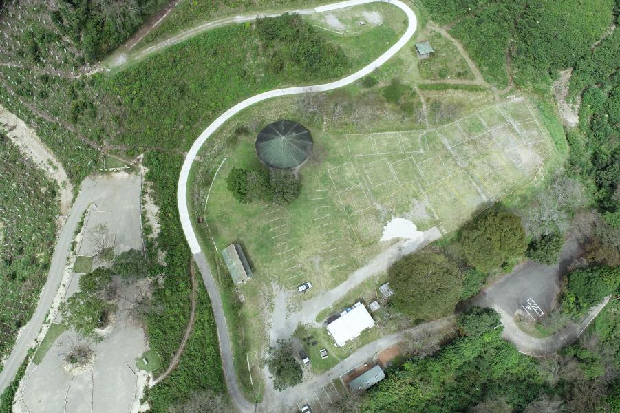野田山健康緑地公園「富士川キャンプ場」空撮