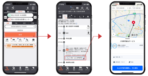 スマートフォンの操作画面