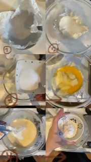 ほうじ茶チーズケーキの調理写真