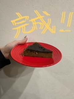 完成したほうじ茶チーズケーキ