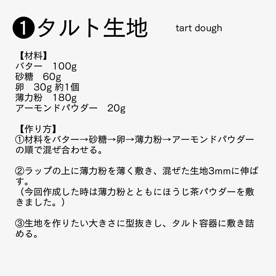 タルト生地の材料と作り方