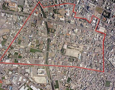 （写真）青島津田土地区画整理事業の区域図
