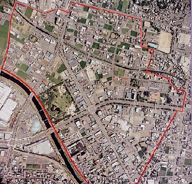 （写真）依田原新田土地区画整理事業の区域図