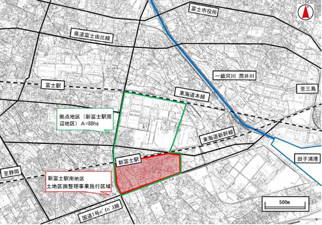 （画像）新富士駅南地区土地区画整理事業施行区域