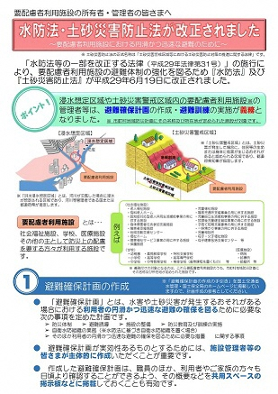 （画像）水防法・土砂災害防止法の改正についてのリーフレット表面