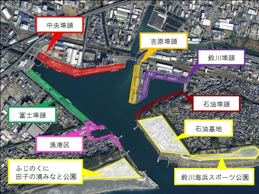 港湾施設の位置図