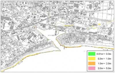 レベル1津波による浸水想定図