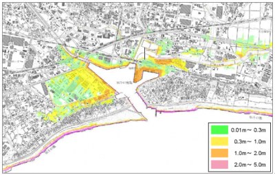 レベル2津波による浸水想定図