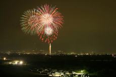 （写真）富士まつり「富士川花火大会」の花火