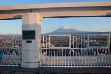 （写真）初日の出に染まる富士山