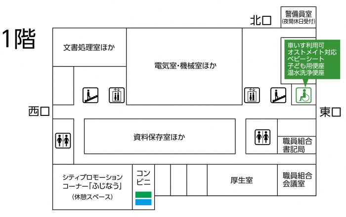 （イラスト）フロアガイド市庁舎1階