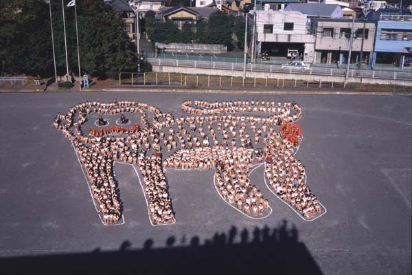 （写真）伝法小学校サルの人絵