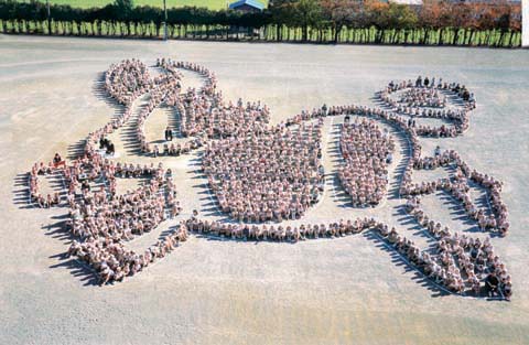 （写真）富士南小学校ウシの人絵